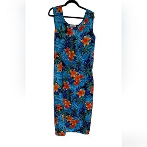 Beautiful orange and blue floral dress